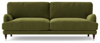 An Image of Swoon Charlbury Velvet 3 Seater Sofa - Fern Green