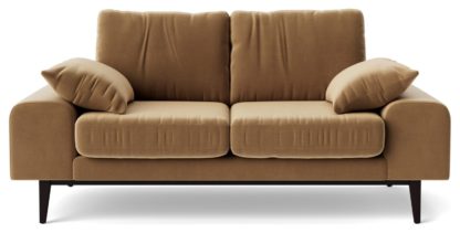 An Image of Swoon Tulum Velvet 2 Seater Sofa - Taupe