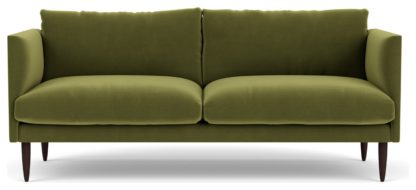 An Image of Swoon Luna Velvet 3 Seater Sofa - Granite Grey