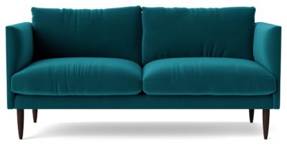 An Image of Swoon Luna Fabric 2 Seater Sofa - Indigo Blue