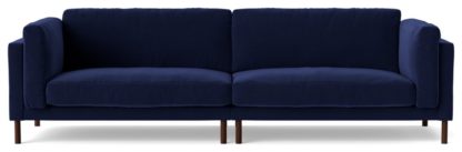 An Image of Swoon Munich Velvet 4 Seater Sofa- Kingfisher Blue