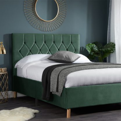 An Image of Loxley Velvet Bed Loxley Blue