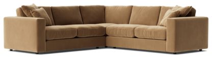 An Image of Swoon Althaea Velvet 5 Seater Corner Sofa - Burnt Orange