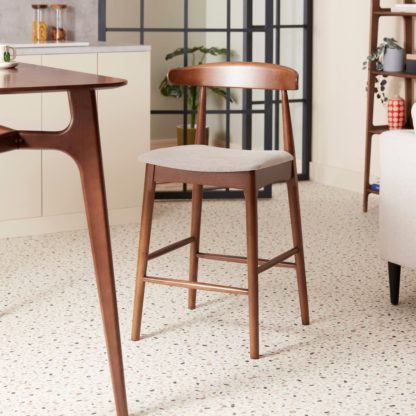 An Image of Elements Alva Bar Stool Natural Linen Natural