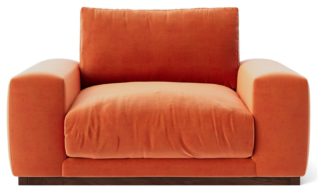 An Image of Swoon Denver Velvet Cuddle Chair - Burnt Orange