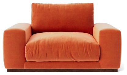 An Image of Swoon Denver Velvet Cuddle Chair - Burnt Orange