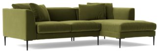 An Image of Swoon Alena Velvet Right Hand Corner Sofa - Fern Green