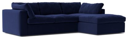 An Image of Swoon Seattle Velvet Right Hand Corner Sofa - Biscuit