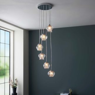 An Image of Clashmore Cluster Pendant Ceiling Light - Chrome Effect