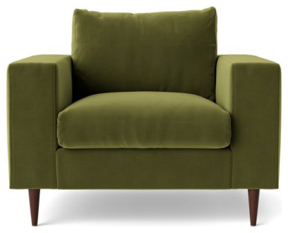 An Image of Swoon Evesham Velvet Armchair - Kingfisher Blue