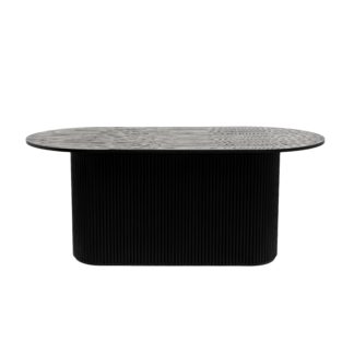 An Image of Amari 8 Seater Oval Dining Table Black