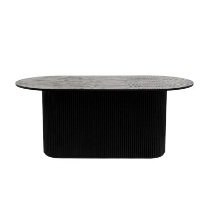 An Image of Amari 8 Seater Oval Dining Table Black