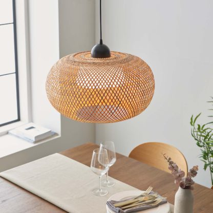 An Image of Laggan Globe Pendant Ceiling Light - Natural