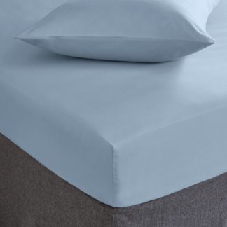 An Image of Soft and Easycare 28cm Fitted Sheet Ashley Blue