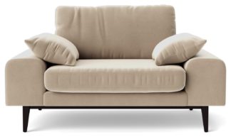 An Image of Swoon Tulum Velvet Cuddle Chair - Taupe