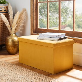 An Image of Matilda Velvet Foldable Ottoman Old Gold