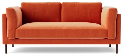 An Image of Swoon Munich Velvet 2 Seater Sofa - Fern Green