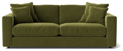 An Image of Swoon Althaea Velvet 3 Seater Sofa - Burnt Orange