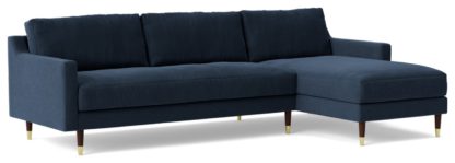 An Image of Swoon Rieti Velvet Right Hand Corner Sofa - Granite Grey