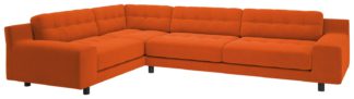 An Image of Habitat Hendricks Right Corner Velvet Sofa - Orange