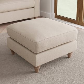 An Image of Rosa Soft Chenille Footstool Soft Chenille Sandstone