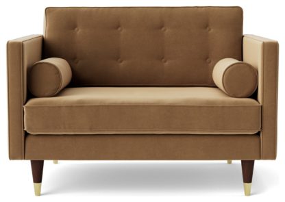 d7f2448a2b0fde04b7a968671a052acc6fa5fc218f7a9158ede83a575958c523.jpg An Image of Swoon Porto Velvet Cuddle Chair - Fern Green