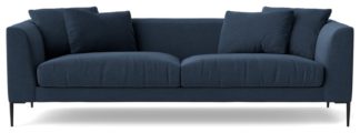 An Image of Swoon Alena Fabric 3 Seater Sofa - Indigo Blue