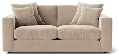 An Image of Swoon Althaea Velvet 2 Seater Sofa - Silver Grey