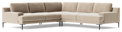 An Image of Swoon Almera Velvet 5 Seater Corner Sofa - Silver Grey