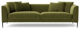 An Image of Swoon Alena Velvet 3 Seater Sofa - Fern Green