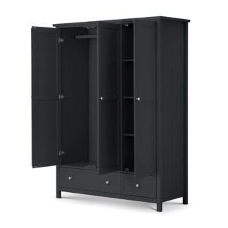 An Image of Maine Anthracite 3 Door Wooden Combination Wardrobe