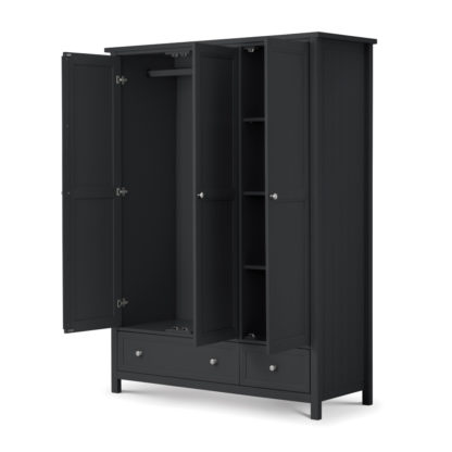 dad9178a546cca3c50a7b0a10fe8233dafa07eeffa018ffcaac37cc96794c164.jpg An Image of Maine Anthracite 3 Door Wooden Combination Wardrobe