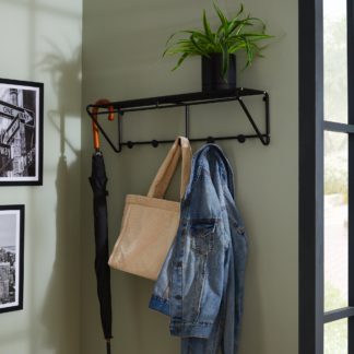 An Image of Metal Wall Shelf Black