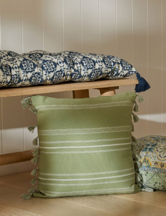 An Image of M&S X Fired Earth Acapulco Dorado Pure Cotton Outdoor Cushion