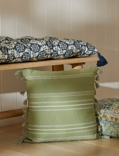 An Image of M&S X Fired Earth Acapulco Dorado Pure Cotton Outdoor Cushion