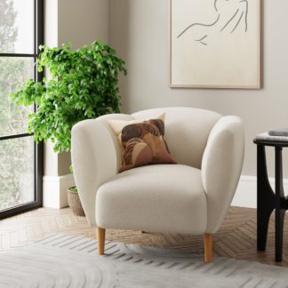 An Image of Ember Sherpa Chair Ivory Ivory