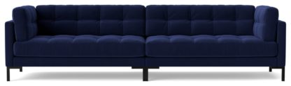 An Image of Swoon Landau Velvet 4 Seater Sofa - Taupe