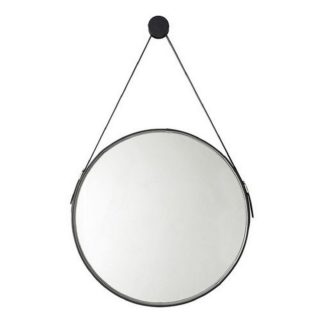 An Image of Bathstore Noir 600mm Round Mirror