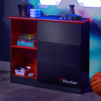 An Image of X Rocker Carbon Tek Chest of Drawers with Neo Fibre LED Black