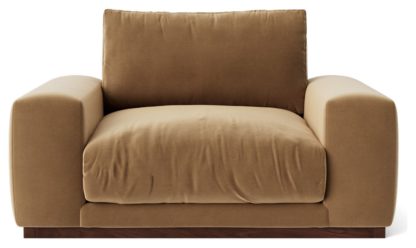 An Image of Swoon Denver Velvet Cuddle Chair - Burnt Orange