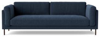 An Image of Swoon Munich Fabric 3 Seater Sofa - Indigo Blue