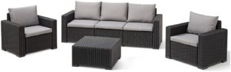 An Image of Keter California 3 Seater Plastic Garden Sofa Set - Grey