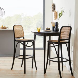 An Image of Leo Bar Set with Tulle Bar Stools Black