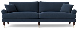 An Image of Swoon Sutton Fabric 3 Seater Sofa - Indigo Blue
