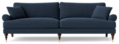 An Image of Swoon Sutton Fabric 3 Seater Sofa - Indigo Blue