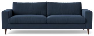 An Image of Swoon Evesham Fabric 3 Seater Sofa - Indigo Blue