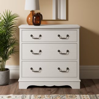 An Image of Ariella 3 Drawer Chest Stone Off-White