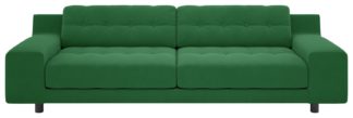 An Image of Habitat Hendricks 4 Seater Velvet Sofa - Green