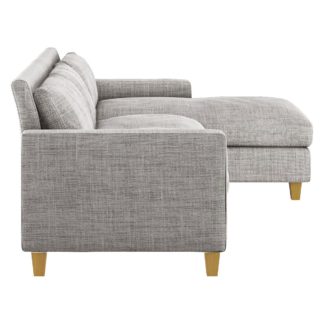 An Image of Habitat Chester Fabric Right Corner Chaise Sofa -Black&White