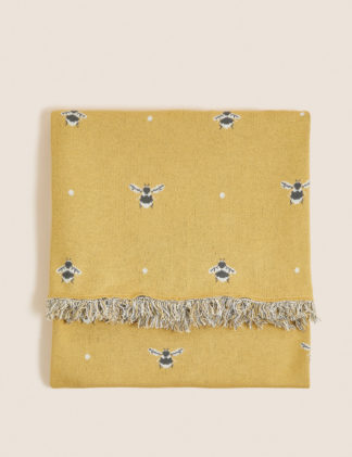An Image of M&S Pure Cotton Bee Knitted Throw